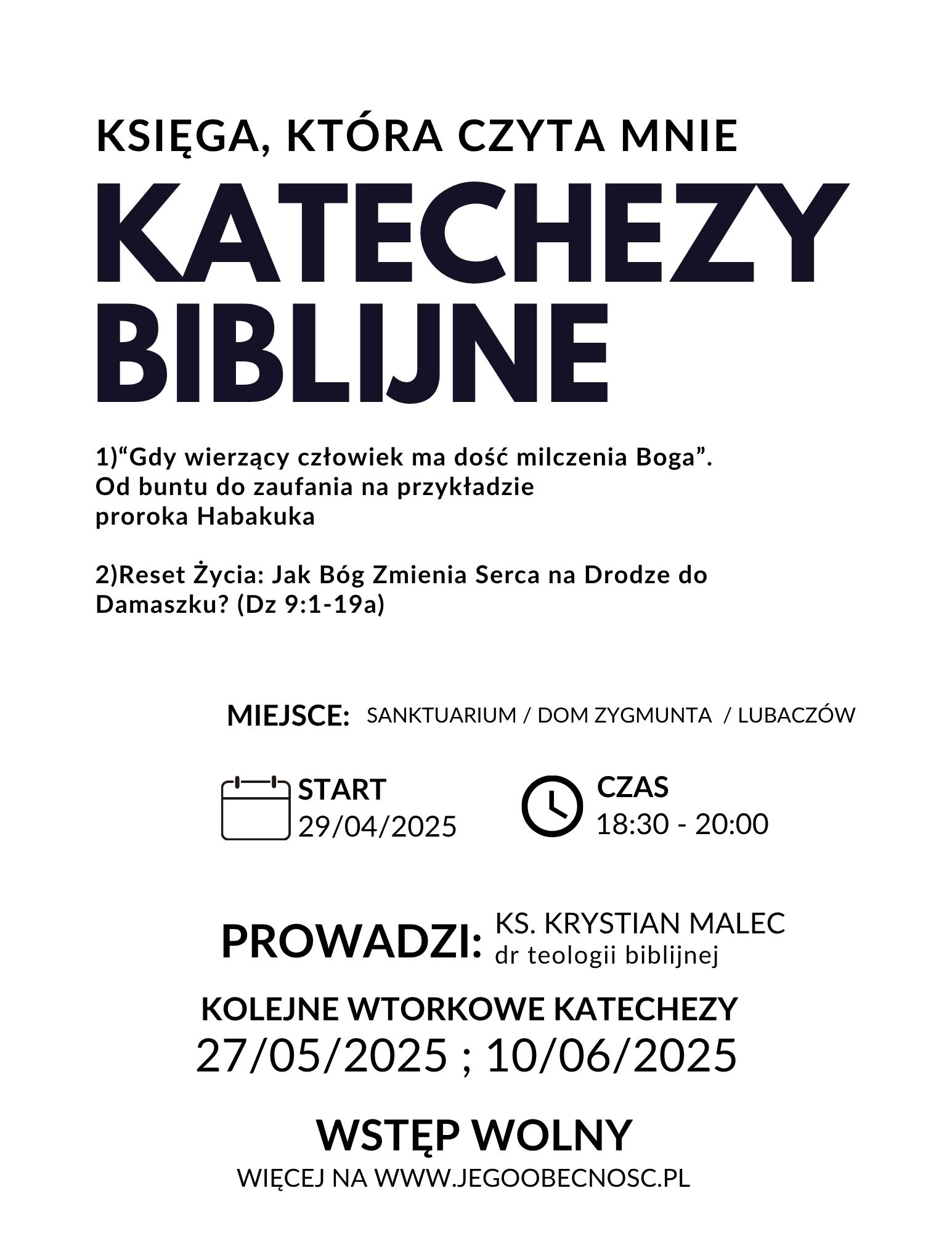 ks Krystian Malec Katechezy Biblijne Lubacz&oacute;w